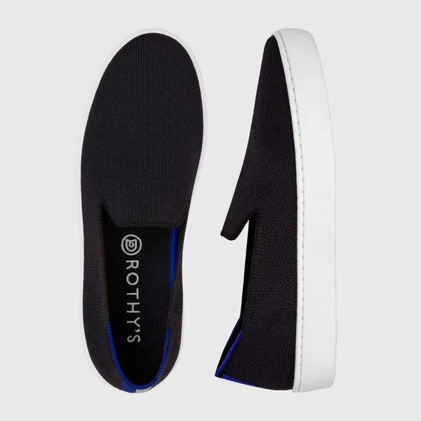 Rothy&s Black Slip-On Sneakers, Black Solid, Size 8.5