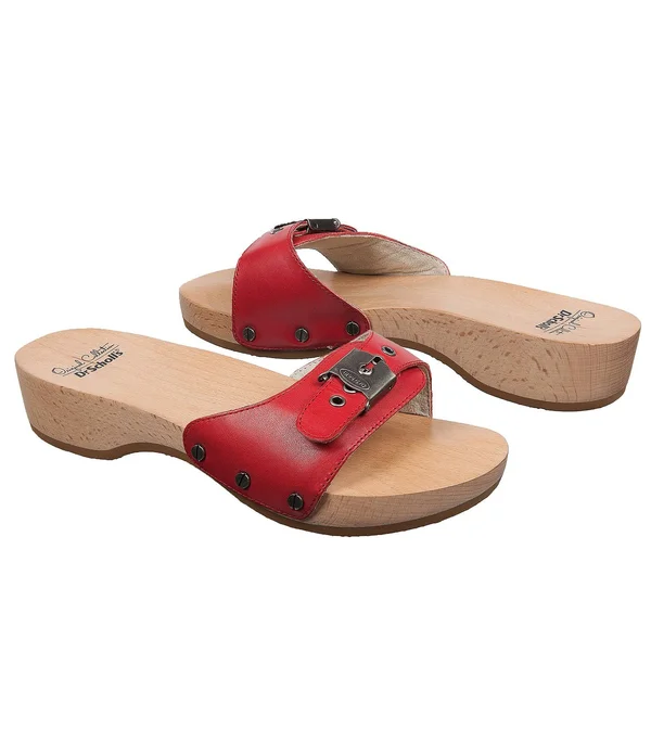 Dr. Scholl&s Orig Collection Women's Original Sandal Shoes - Red Leather, 11.0 M