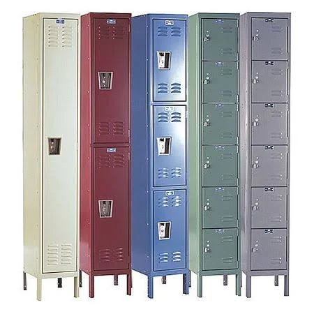 Hallowell Premium 2 Tier 1 Wide School Locker - Size: 78 inch H x 12 inch W x 18 inch D, Gray