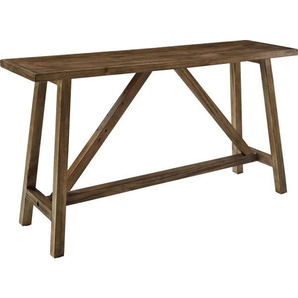 Ameriwood Home Wyngate 60 in. Rustic Brown Standard Rectangle Wood Console Table, Rustic Finish