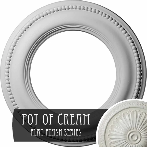 13x22OD x 7 1/2x22ID x 3/4x22P Bradford Classic Ceiling Medallion (Fits Canopies Up to 8 5/8x22), Hand-Painted Pot of Cream