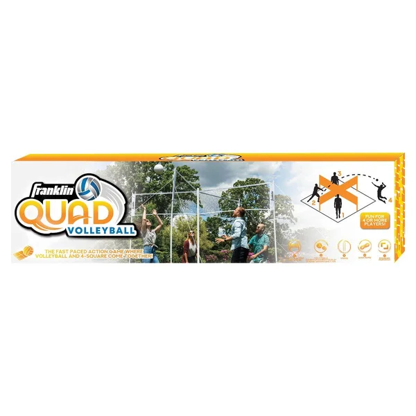 Franklin Sports Quad Volleyball - Volleyball Meets 4 Square - Complete Net System, Jumbo and Traditional Volleyballs Included, B