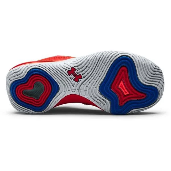 Under Armour Embiid One - Boys& Grade School Basketball Shoes - Versa Red/Versa Red/Halo Grey - Size 5.5