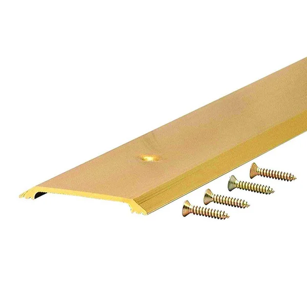 M-D Building Products Flat Top 2-1/2 in. x 95-1/2 in. Brite Gold Aluminum Saddle Door Threshold