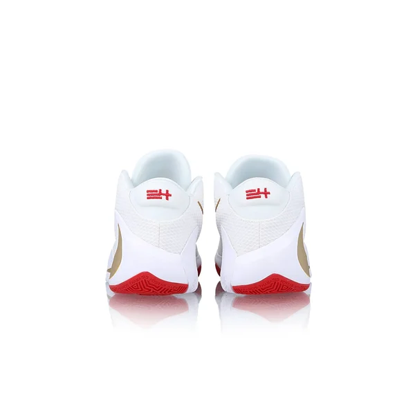 Mens - Nike Zoom Freak 1 Basketball Shoes - White/Metallic Gold/University Red - Size 10