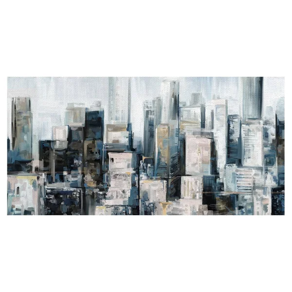 Masterpiece Art Gallery City Center Skyline by Studio Arts Canvas Art Print, Size: 27 inch x 54 inch