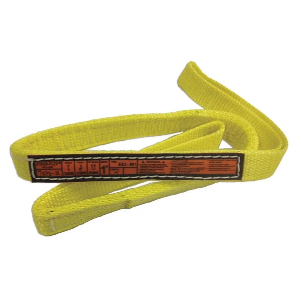 Stren-Flex - EEF4-901-3 - 3 ft Flat Eye and Eye - Type 3 Web Sling, Nylon, Number of Plies: 4, 1 in W