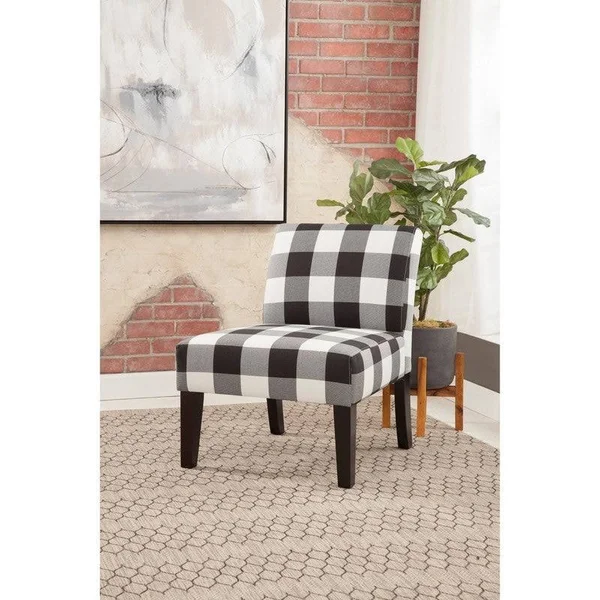 Armless Slipper Accent Chair - Midnight Scroll - Blue