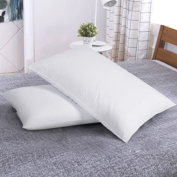 Puredown 2 Pack Goose Down Feather Bed Pillows - White - Standard