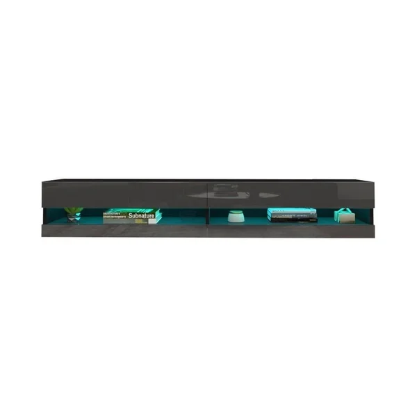 Vigo 180 Wall-Mount Floating 71-In. TV Stand w/ 16-Color LED (Black)