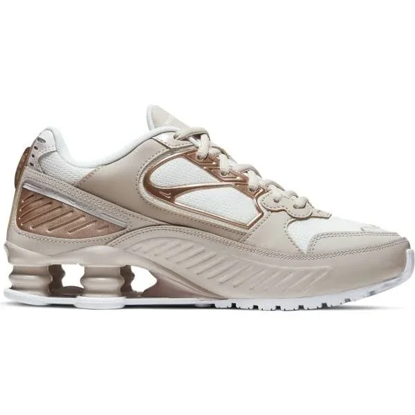 Nike Womens Shox Enigma Shoes Sand/White/Pink Size 8.5