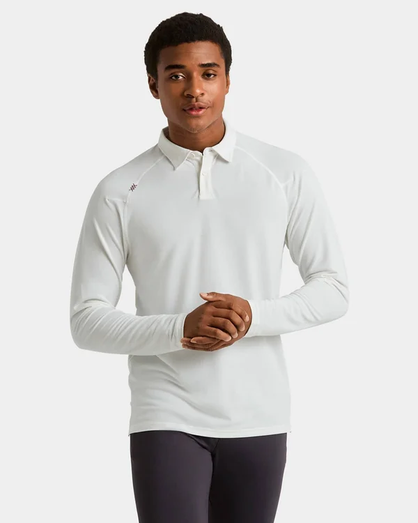 Men's Rhone Delta Long Sleeve Pique Polo, Size Small - White