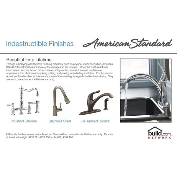American Standard 2475500F15.075 Colony Soft 2-Handle Bar Faucet - Stainless Steel