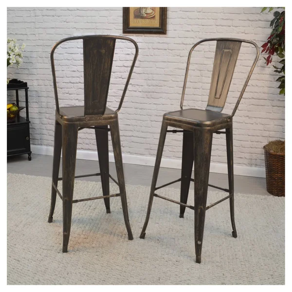 Carolina Cottage Adeline 30x22 Bar Stool in Antique Copper (Set of 2)
