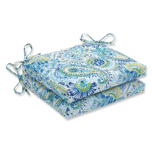 Pillow Perfect Outdoor - Indoor Gilford Baltic Squared Corners Seat Cushion Set O, 18.5 in. L x 16 in. W x 3 in. D, 2 Piece