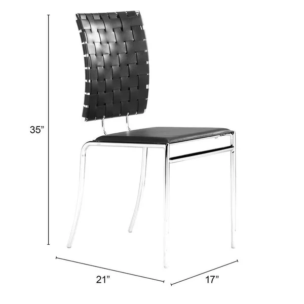 Criss Cross Dining Chair (Set of 4) Black - Short