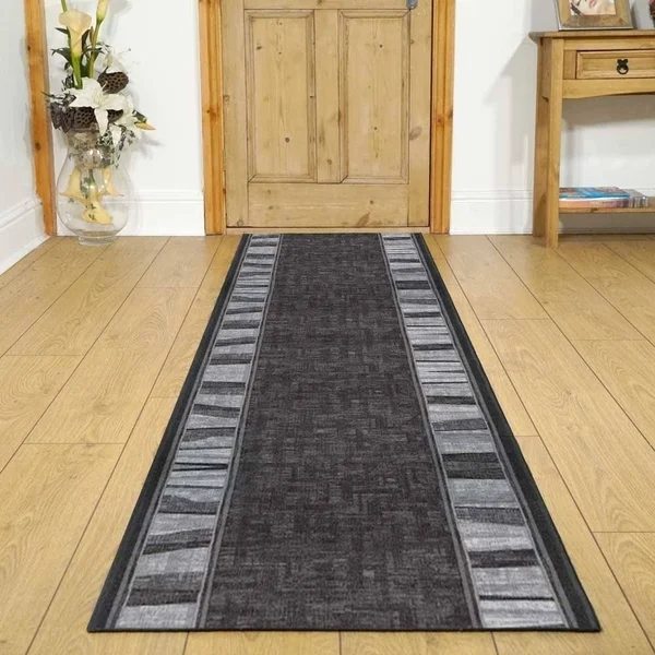 runrug USA Alba Graphite Hallway Carpet Rug Runner Length: 22 foot, WI