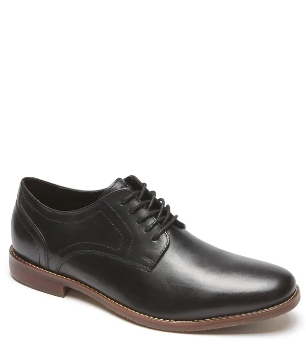 Rockport Men's Style Purpose Plain Toe Oxford, Black Leather