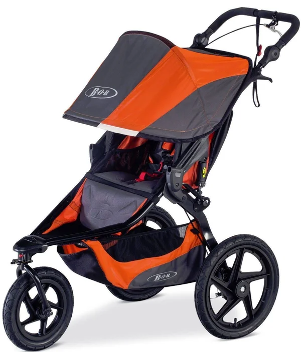 Bob Revolution Pro Jogging Stroller - Up to 75 Pounds - UPF 50+ Canopy - Easy Fold - Adjustable Handlebar with Hand BRAKE - Canyo