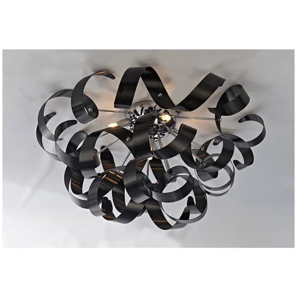 Artcraft AC605BK Bel Air 5 Light Black Flush Mount