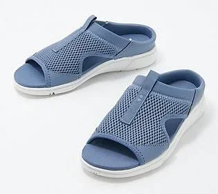 Ryka Knit Slide Sandals - Mari, Size 7-1/2 Medium, Flintstone