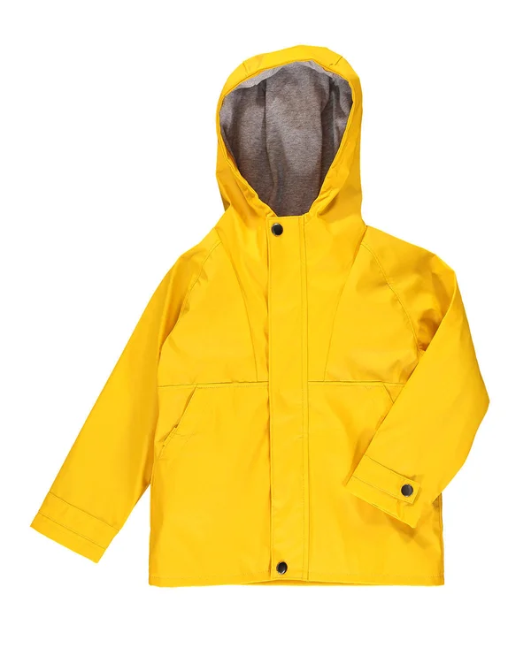 Me & Henry Boy's Hooded Button-Tab Raincoat, Size 3t-8, Gold, 5-6