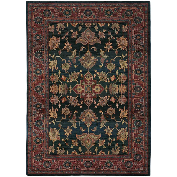 Oriental Weavers Kharma 836F4 7&10x22 x 11& Blue Area Rug