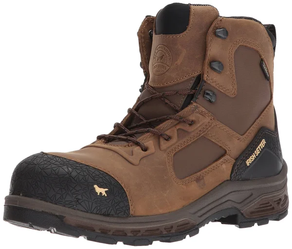 Irish Setter Men's Kasota Waterproof 6 inch Side Zip Safety Toe Work Boots, 14 2E, Brown