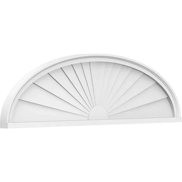 Ekena Millwork PEDPS060X160ELL01 60x22W x 16x22H x 2x22P Elliptical Sunburst Architectural Grade PVC Pediment