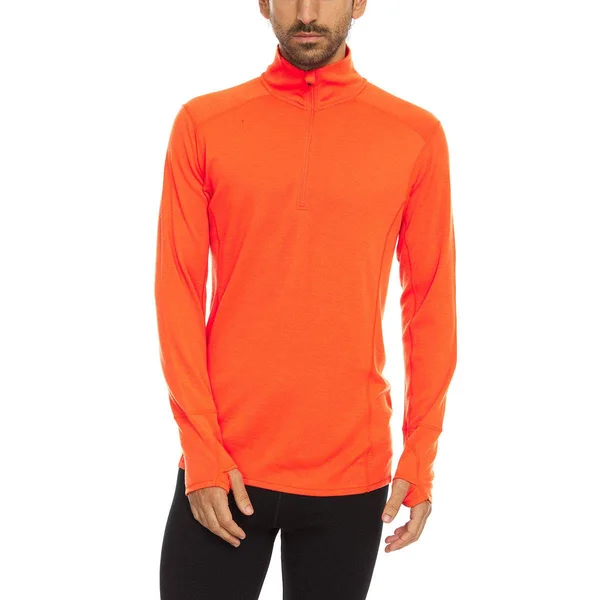 Minus33 Merino Wool Clothing Isolation Men's Midweight Wool 1/4 Zip Blaze Orange, L
