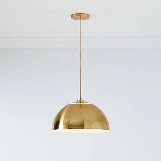 Sculptural Pendant, Large Metal, Antique Brass/Antique Brass, 18x22