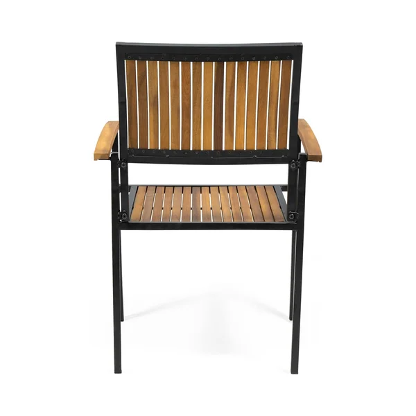 2pk Bridget Wood & Iron Patio Dining Chair Teak - Christopher Knight Home