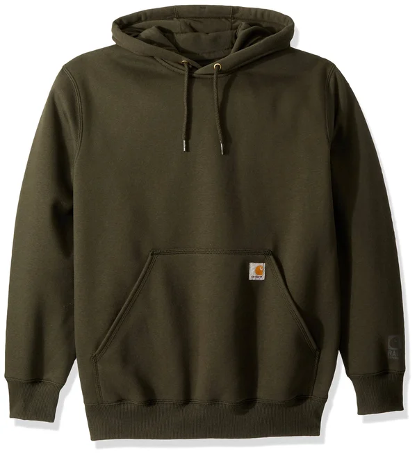 Carhartt Men's Rain Defender Paxton Heavyweight Hooded Sweatshirt, Peat, Large
