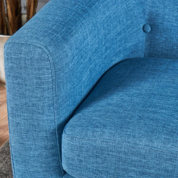 51.50x22 Blue and Beige Contemporary Button Back Loveseat