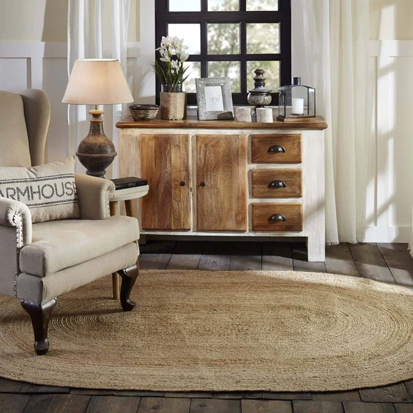 VHC Brands Natural Jute Oval Rug