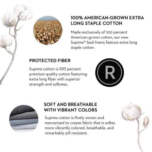 Malouf Supima Cotton Sheets Twin, White
