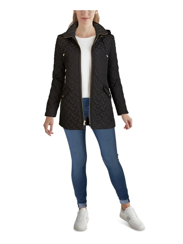 Cole Haan Quilted Barn Jacket (Black) Women's Coat