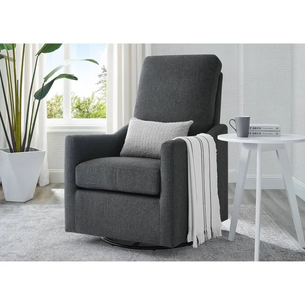 Delta Children Adley Nursery Glider Swivel Chair - Charcoal