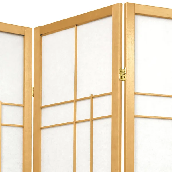 Oriental Furniture 6 ft. Tall Eudes Shoji Screen - 3 Panel - Natural