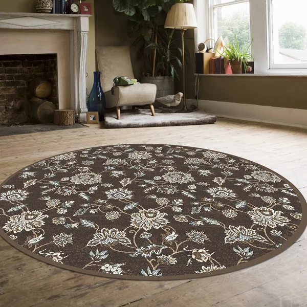 Admire Home Living Plaza Floral Area Rug - 5&3, Brown