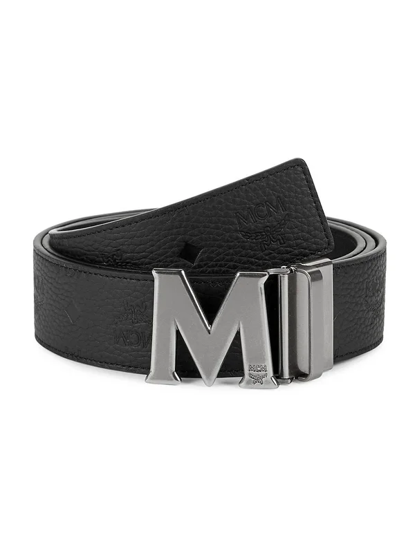 Men's MCM Claus Reversible Leather Belt Black