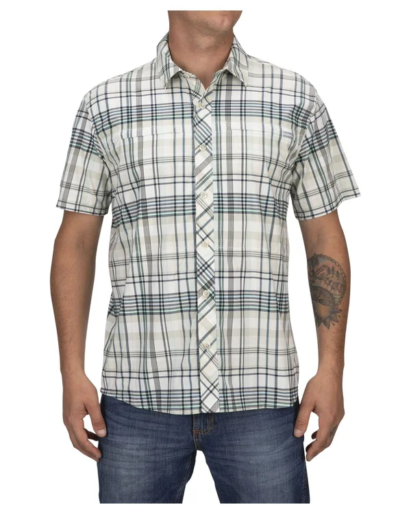 Simms Stone Cold SS Shirt Pearl Madras Plaid - M