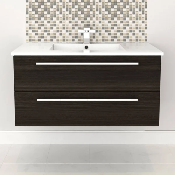 Cutler Kitchen & Bath Silhouette 36 in. Wall Hung Bathroom Vanity, Dark Chocolate
