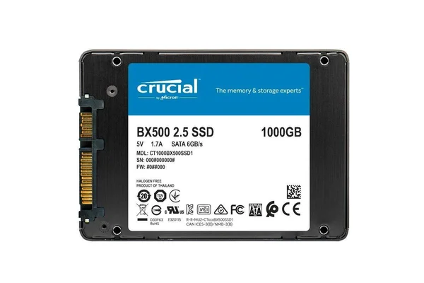 Crucial 1 TB Internal SSD - 2.5x22 - BX500 - SATA 6Gb/s