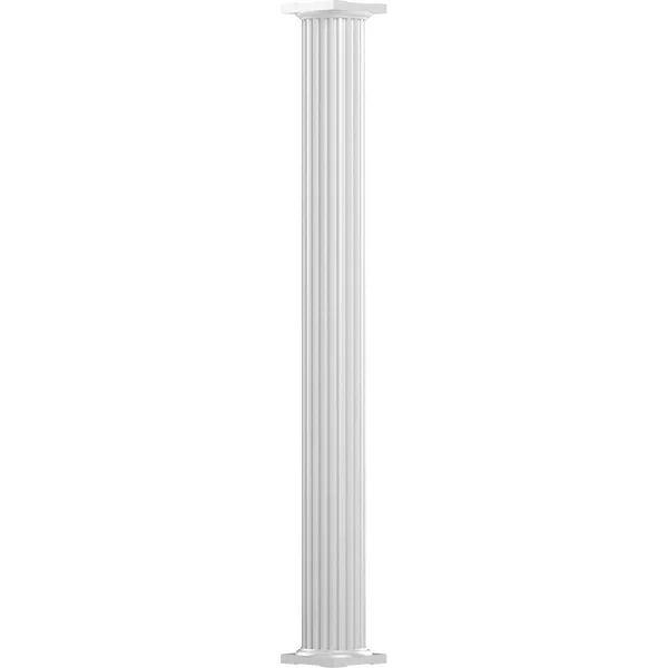 AFCO 6608 Fluted Round Column, 6 in Dia x 8 ft H, 20000 lb, Aluminum, White