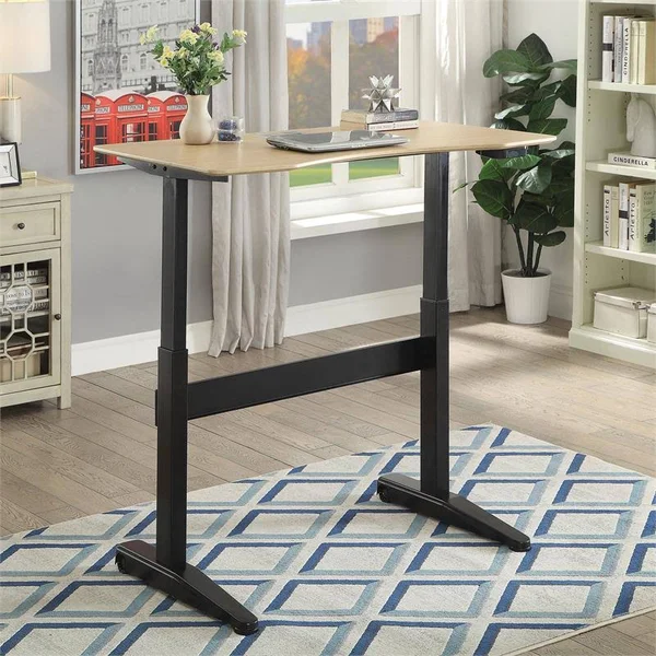 Furniture of America Glenda Metal Adjustable Short Standing Desk in Black - IDF-DK6092BK-S