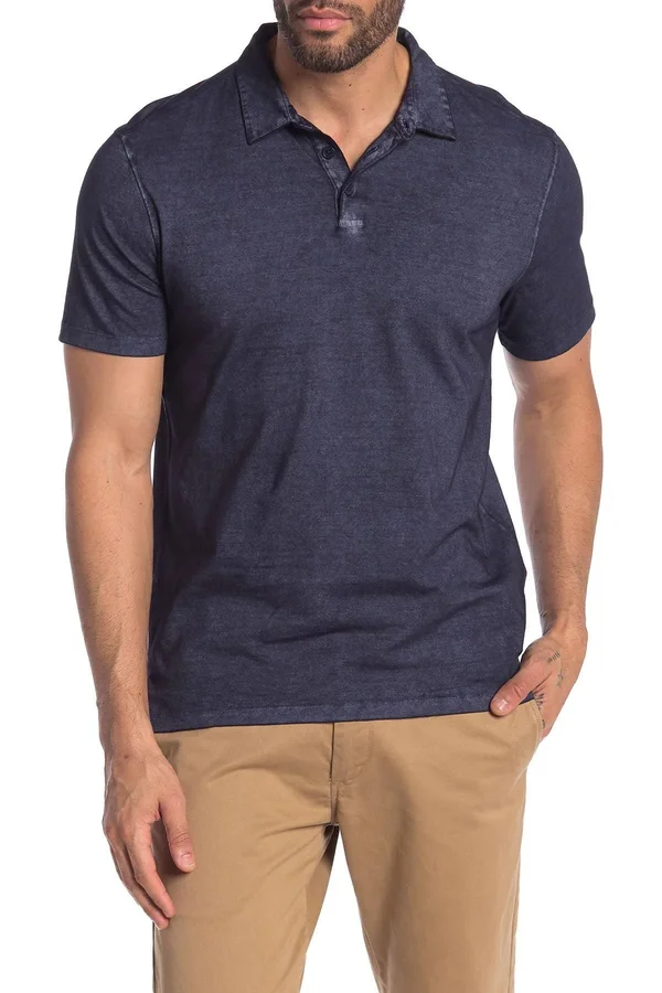 John Varvatos Star USA Short Sleeve Gunpowder Wash Polo - Midnight at Nordstrom Rack