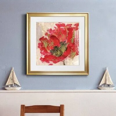 Red Infusion II - Picture Frame Painting Print on Paper Red Barrel Studio Frame Color: Gold Framed Paper - Size: 32x22 H x 32x22