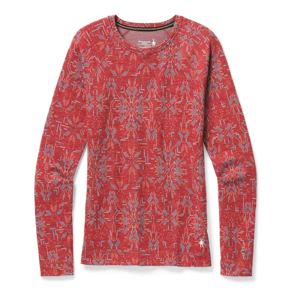 Smartwool Merino 250 Baselayer Pattern Crew - Women's Light Gray Forest Scape - XL