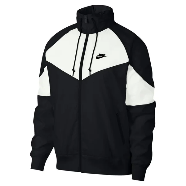 Nike Men's Sportswear Hooded Windrunner Jacket - Black/White